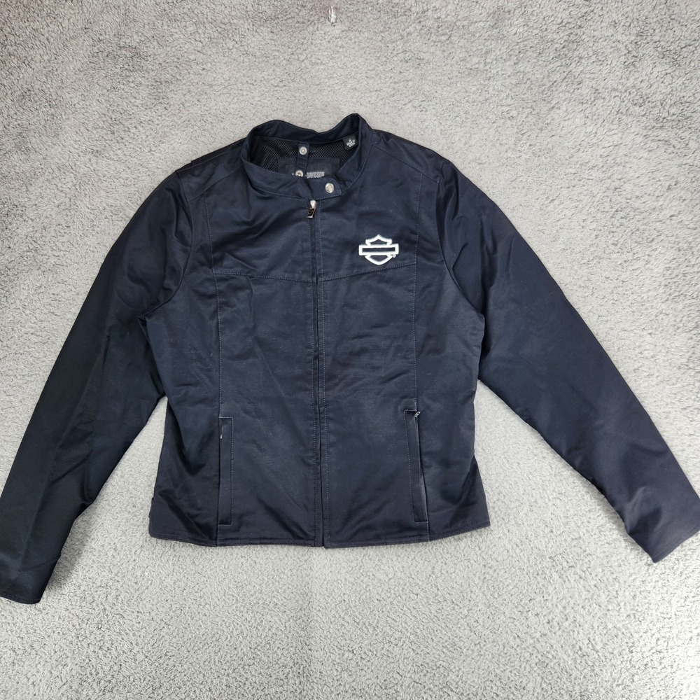 Harley Davidson Riding Jacket Womens Size M Black Miss Enthusiast Textile
